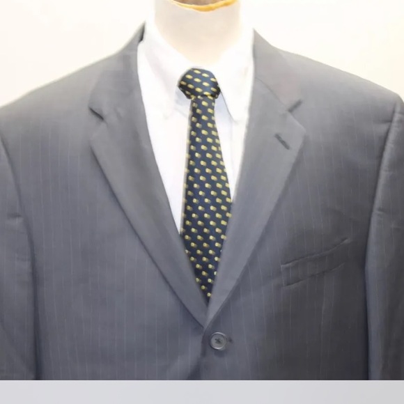 CK Calvin Klein Men Blazer Gray Pin Stripe 100% Wool 3 Buttons 48R Canada - Picture 4 of 9
